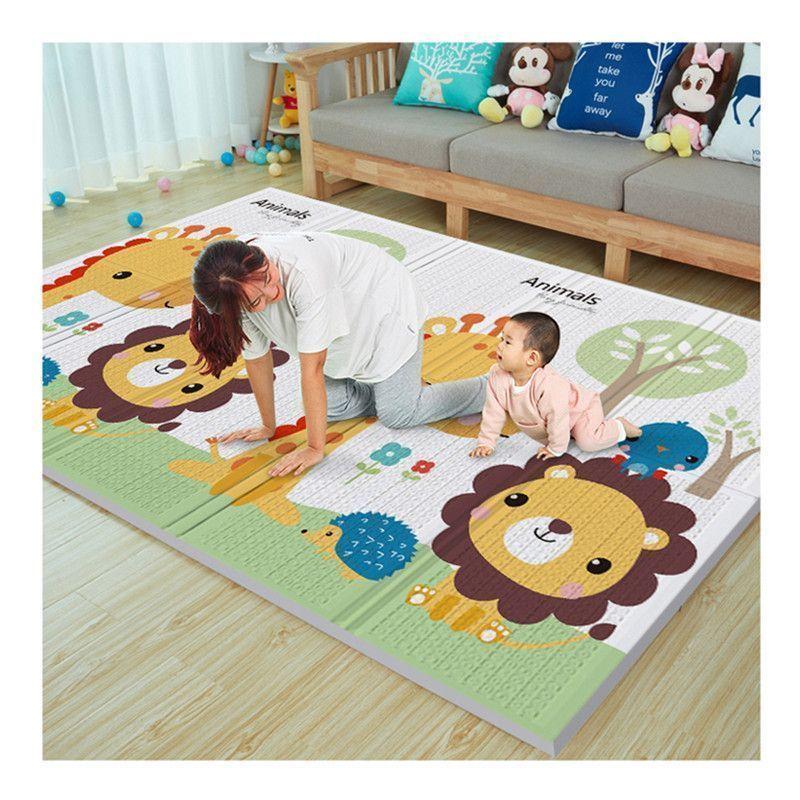 Alfombra Infantil AntiGolpes con Bolso 180*200*1.5cm, Bosque Animales-2