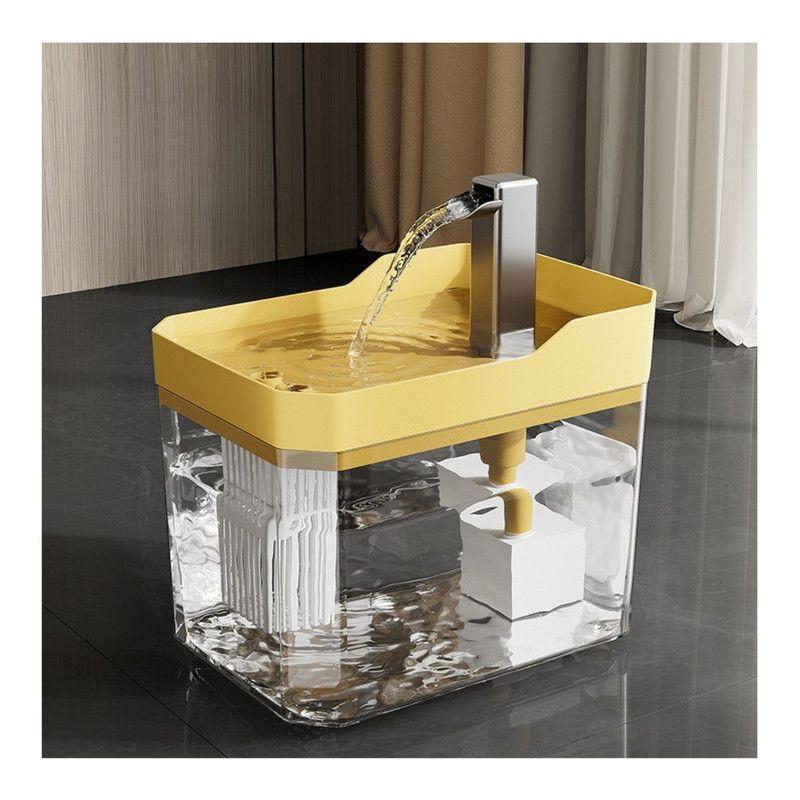 Bebedero Fuente para Mascotas Agua filtrada Amarillo-3