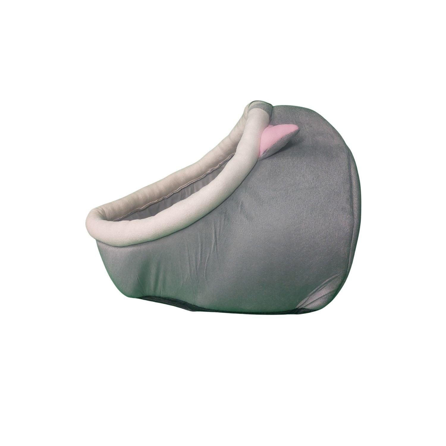 Casa Cama Suave para Gatos con Juguete Colgante Gris-2