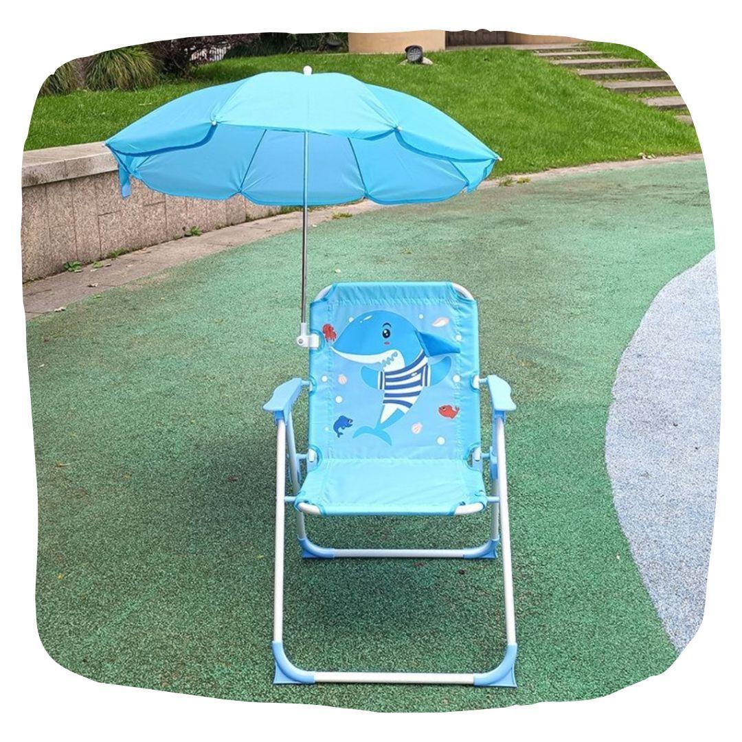 Silla Plegable para Niños Con Sombrilla para Camping Delfín-2