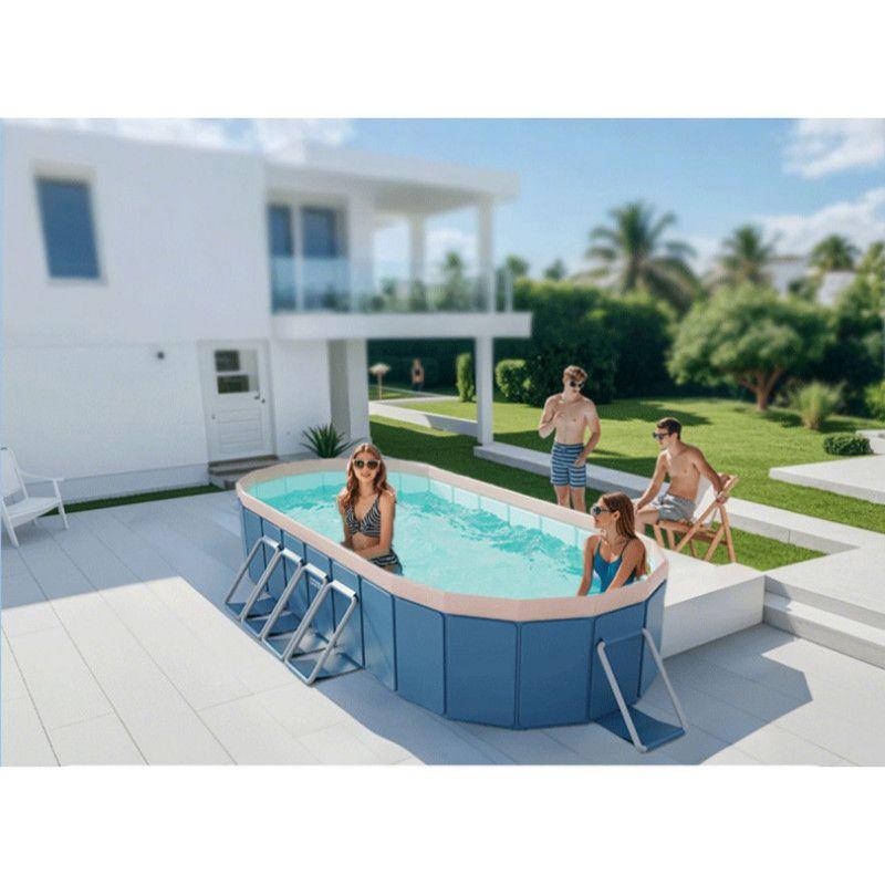 Piscina Familiar XXL Plegable PVC Dura 300x220cm Sin Inflar-3