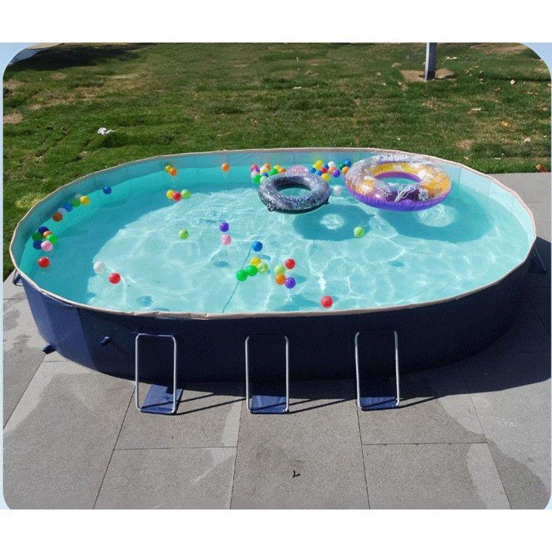 Piscina Familiar XXL Plegable PVC Dura 300x220cm Sin Inflar-5