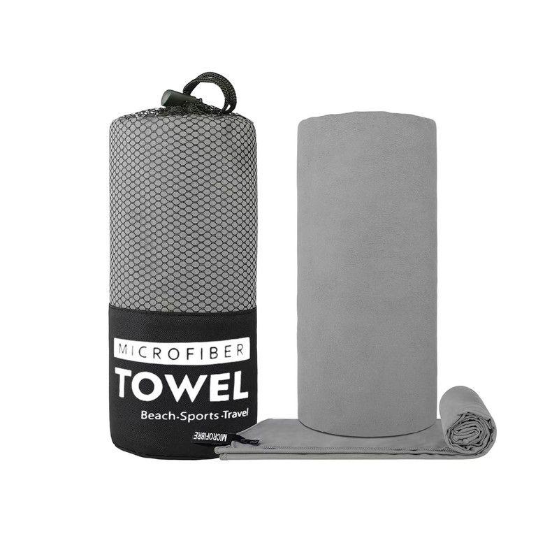 Toalla Microfibra de Deporte, Baño, Viaje, 3 Pcs Gris-2