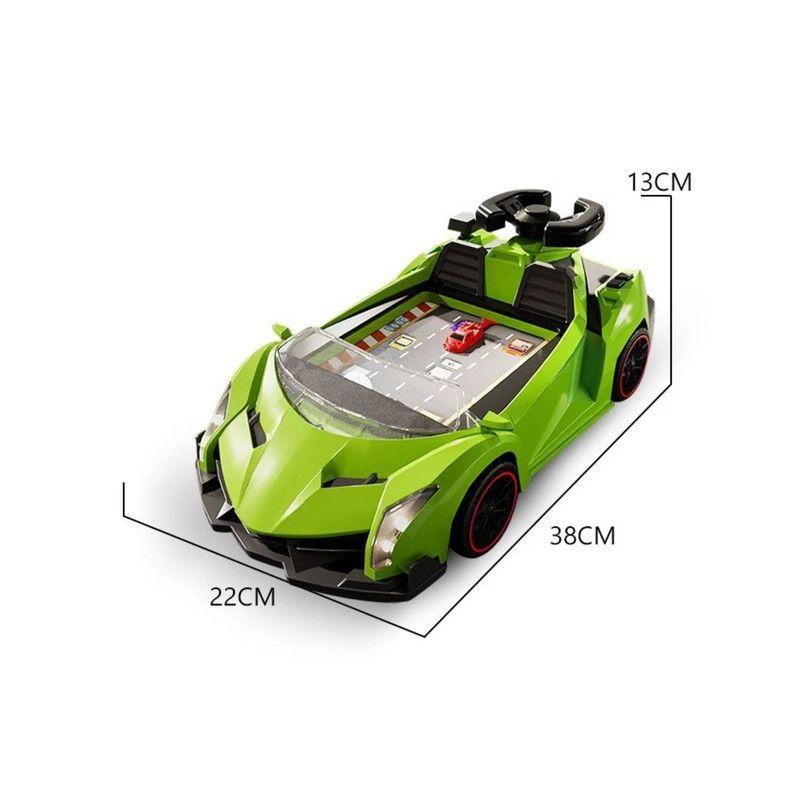 Juego Carrera De Autos Con Luces Y Sonido Estilo Lamborghini Verde-3
