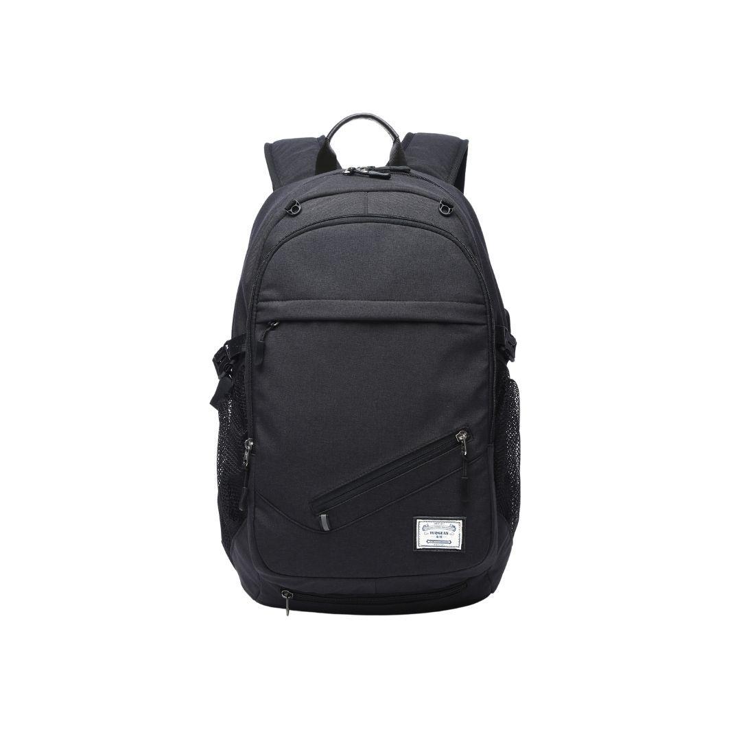 Mochila Impermeable con Carga USB y Malla Porta Balón Negro-2