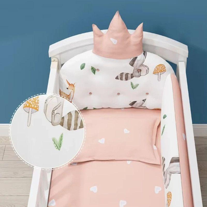 Cama Madera Multifuncional con Colchón y Ropa Cama Rosa-2