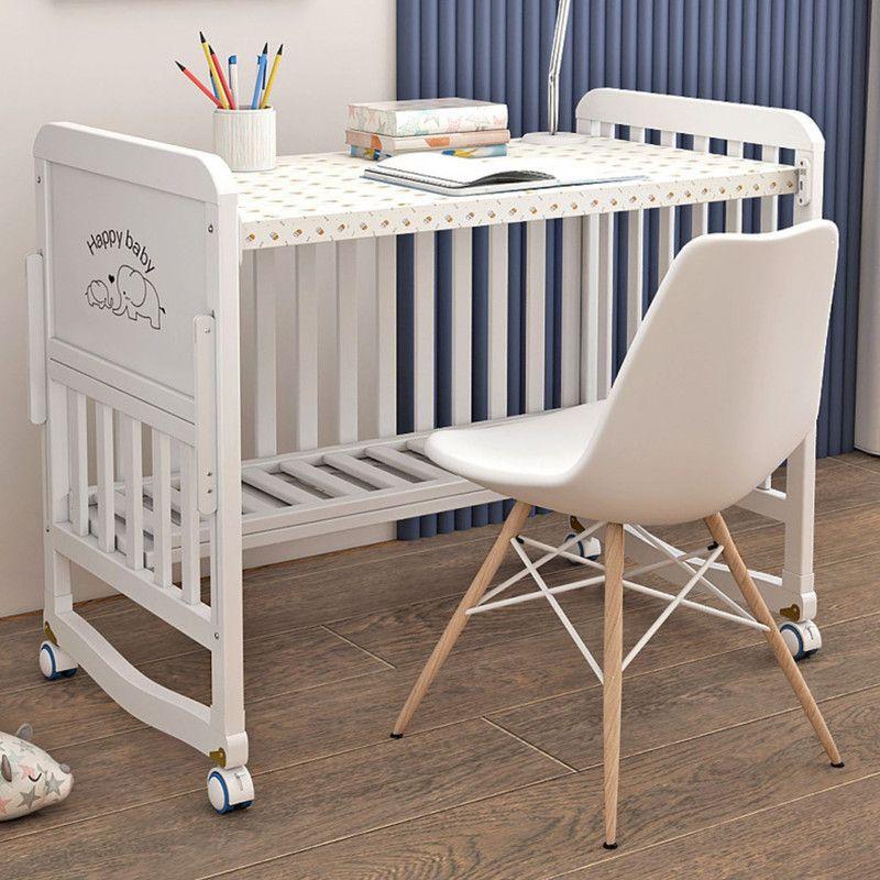 Cama Madera Multifuncional con Colchón y Ropa Cama Rosa-3