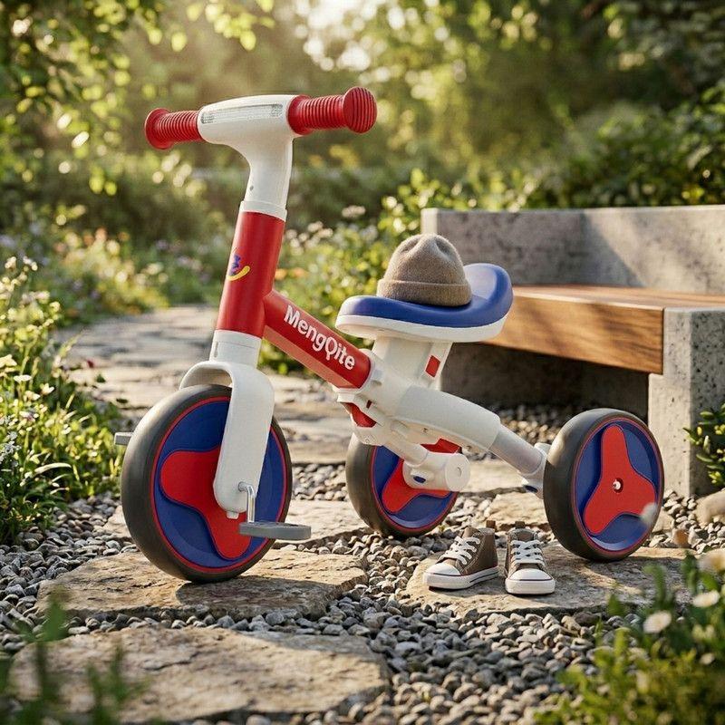 Triciclo Andador Bicicleta De Equilibrio 3 En 1 Para Niños Rojo-3