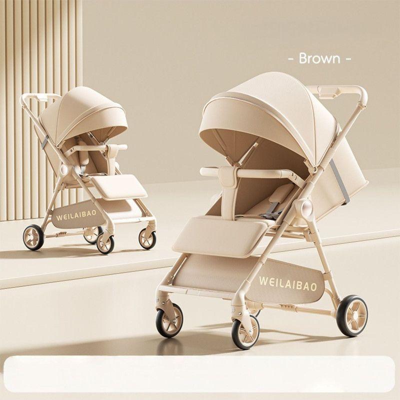 Coche De Paseo Liviano Plegable Y Ajustable Para Bebe Caqui-2