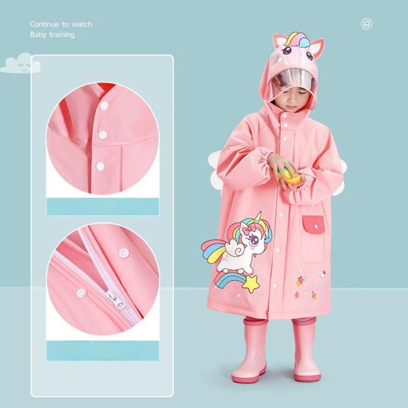 Capa Larga Impermeable para Niños Extra Resistente Para Lluvia Y Viento M Unicornio-2