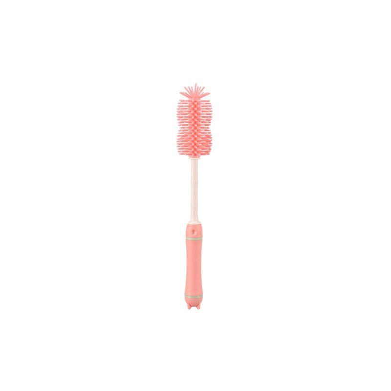 Set Cepillos Silicona para Mamaderas con Escurridor Rosado-2