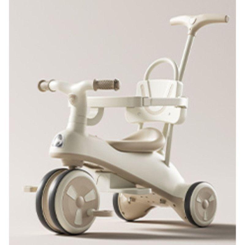 Coche Triciclo Con Techo Y Andador Con Luz Y Música Caqui-4