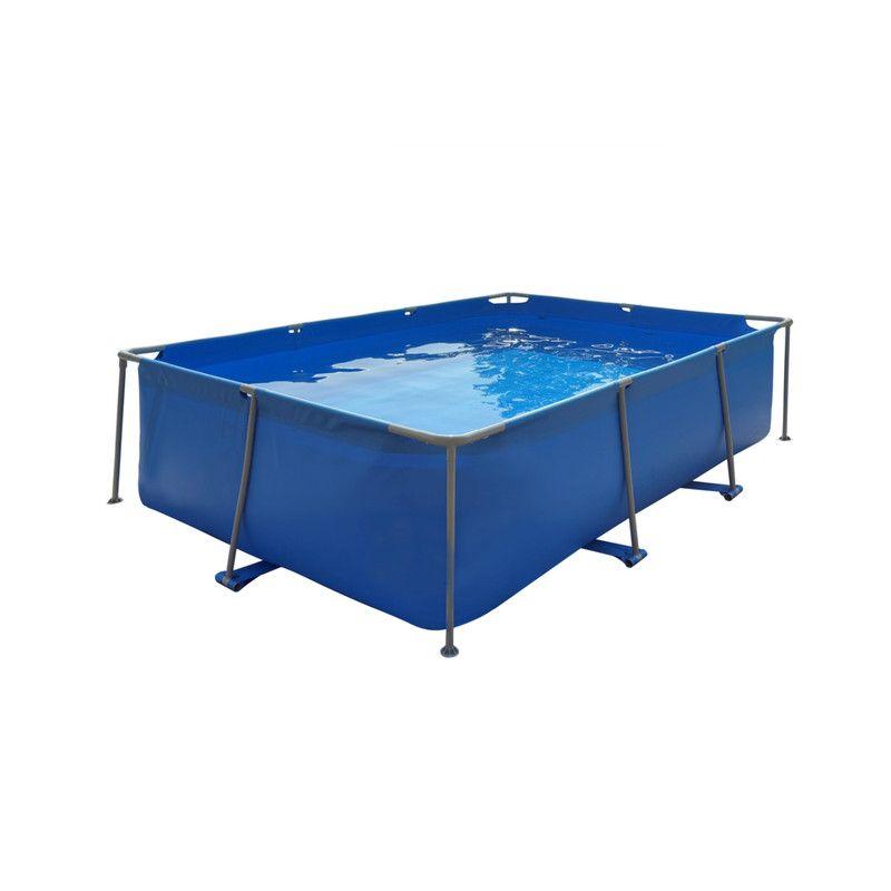 Piscina Rectangular Súper Resistente Desmontable  Con Estructura Metálica y Lona de PVC Reforzado-0