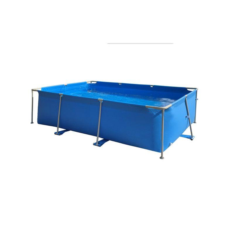 Piscina Rectangular Súper Resistente Desmontable  Con Estructura Metálica y Lona de PVC Reforzado-2
