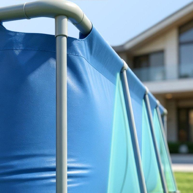 Piscina Rectangular Súper Resistente Desmontable  Con Estructura Metálica y Lona de PVC Reforzado-4