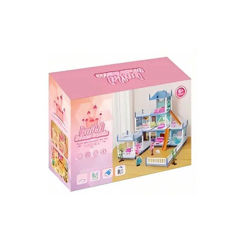 Casa De Muñecas 3 Niveles Con Luces Decorativas Y Accesorios-4