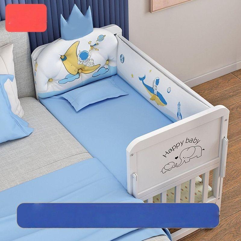 Cama Madera Multifuncional con Colchón y Ropa Cama Celeste-2