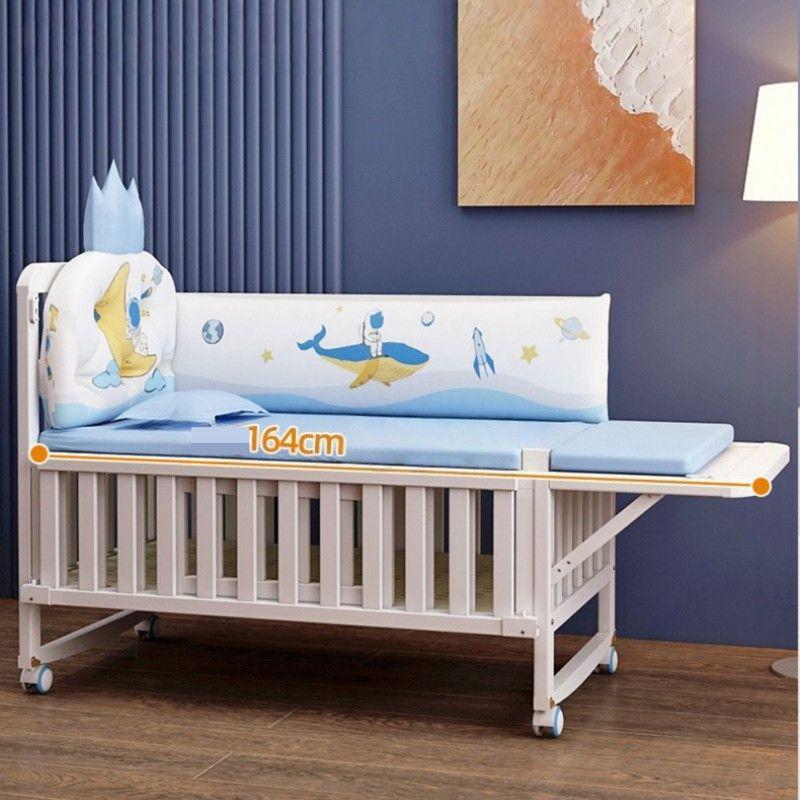 Cama Madera Multifuncional con Colchón y Ropa Cama Celeste-3