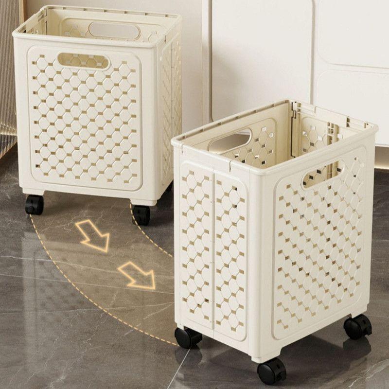 Cesta Organizadora De Ropa Plegable Con Ruedas Y Asas-2