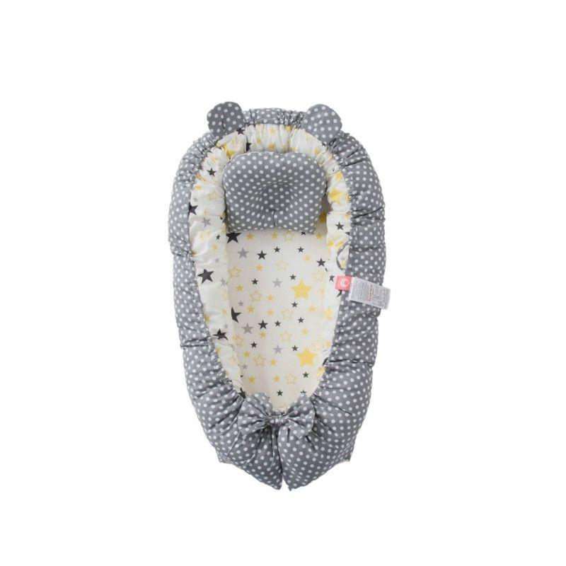 Nido Colecho Premium Cuna Portátil con Almohada Gris-3