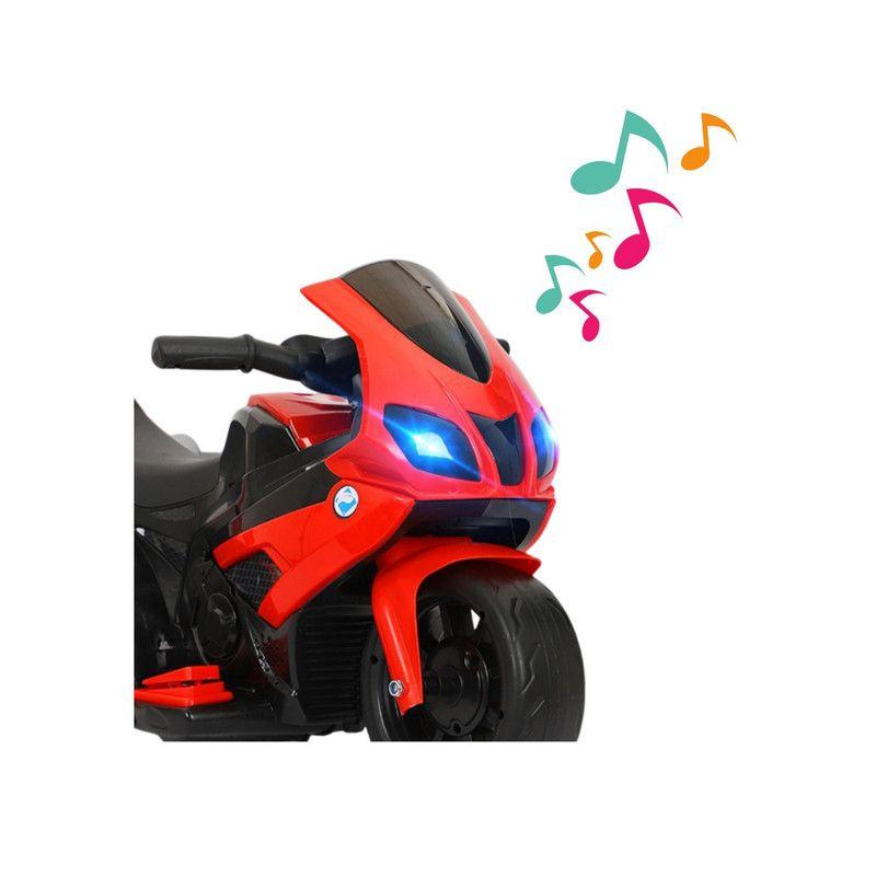 Moto Eléctrica Deportiva con Tres Ruedas Infantil Roja-3
