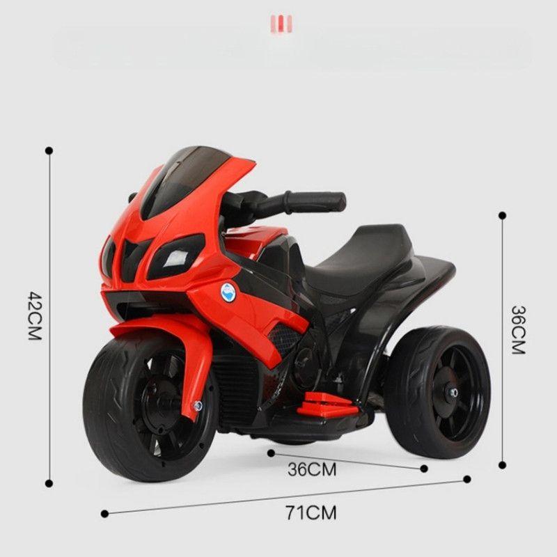 Moto Eléctrica Deportiva con Tres Ruedas Infantil Roja-6
