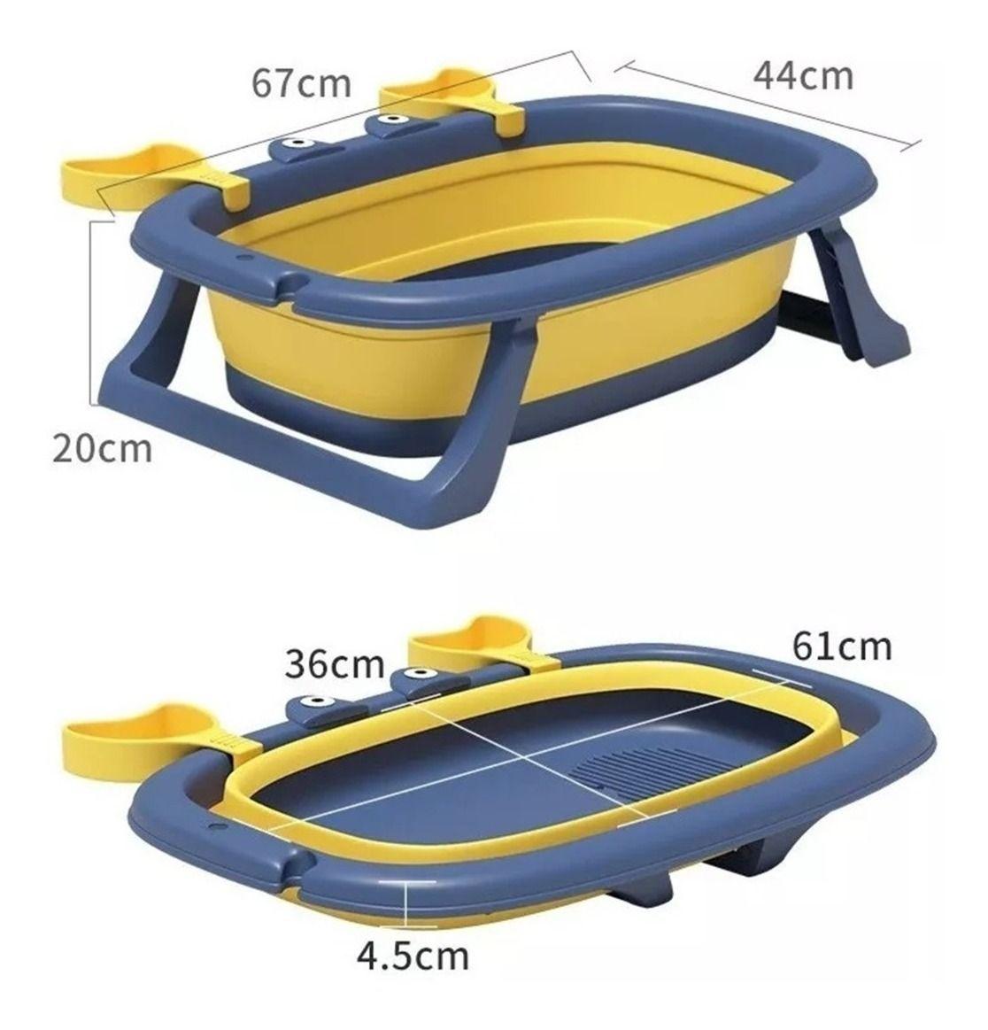 Bañera Plegable con Cojín, Termómetro y Juguetes-4
