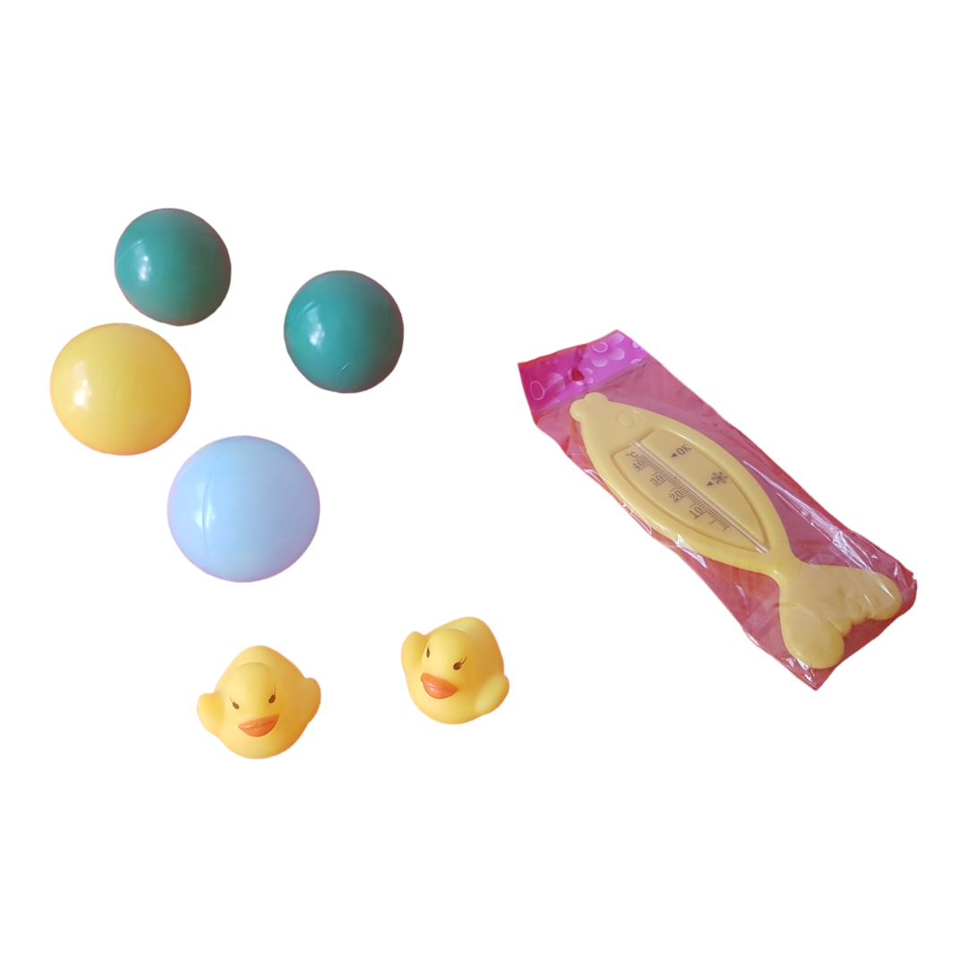 Bañera Plegable con Cojín, Termómetro y Juguetes-1