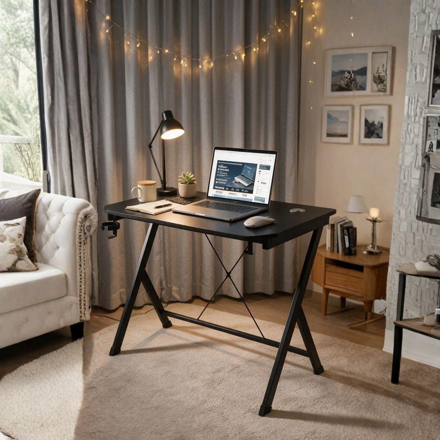 Escritorio Mesa Gamer Con Soportes Para Vaso Y Audífonos-4