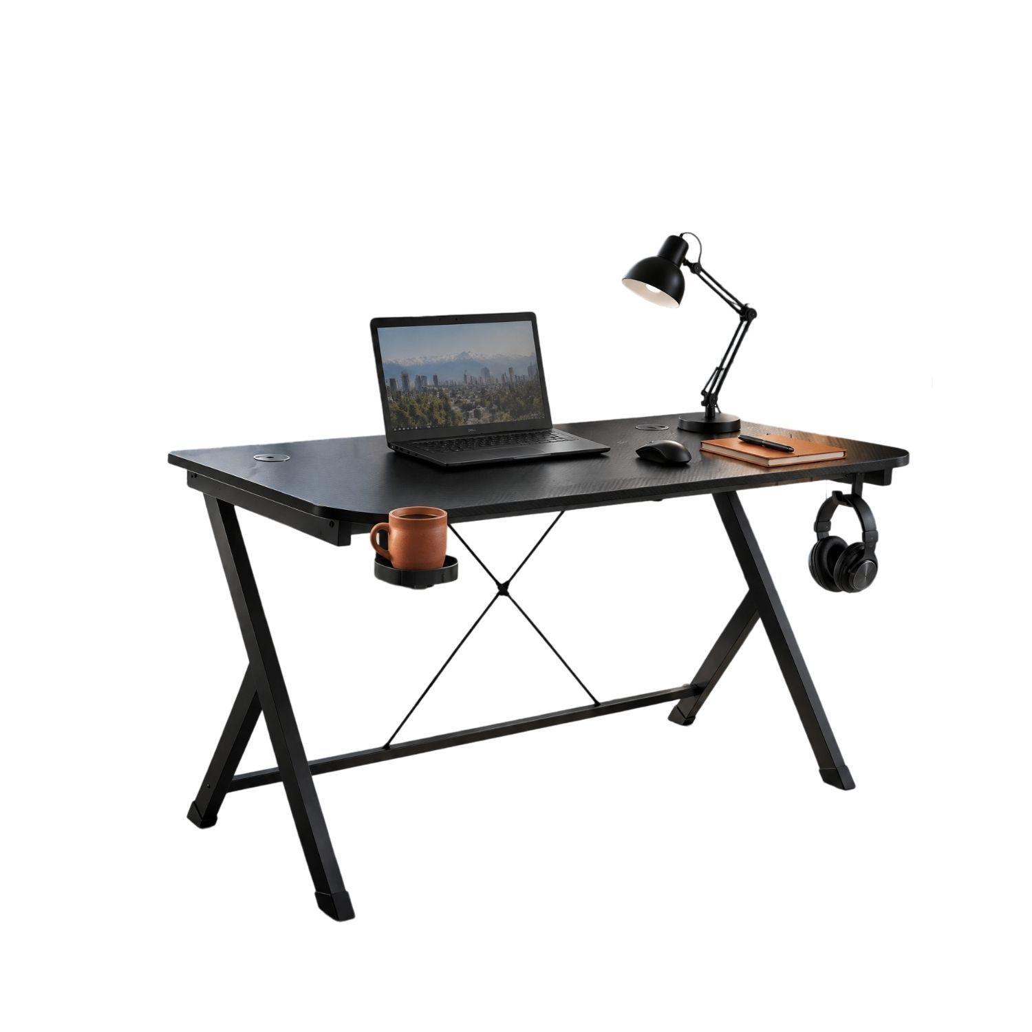 Escritorio Mesa Gamer Con Soportes Para Vaso Y Audífonos-7