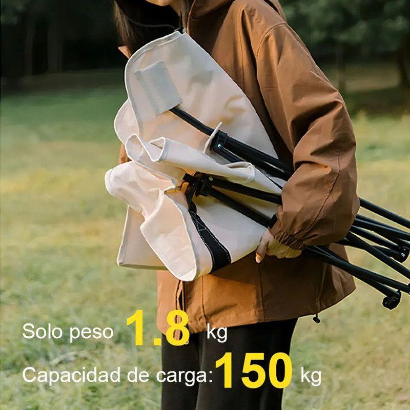 Silla Plegable Camping 150KG Acero Reforzado Oxford 600D Portavaso-4