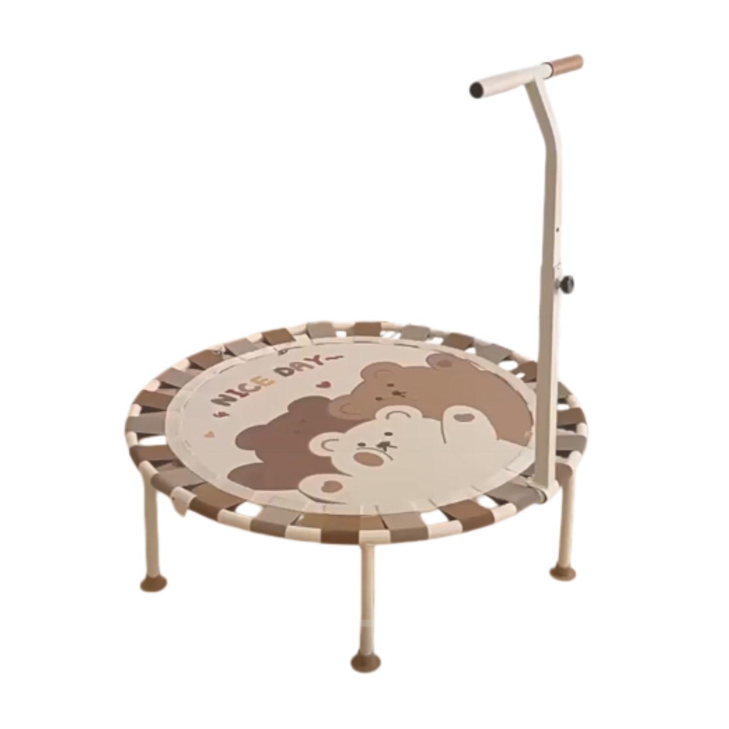 Trampolín Infantil Ultra resistente con Sostenedor Café 103cm-0