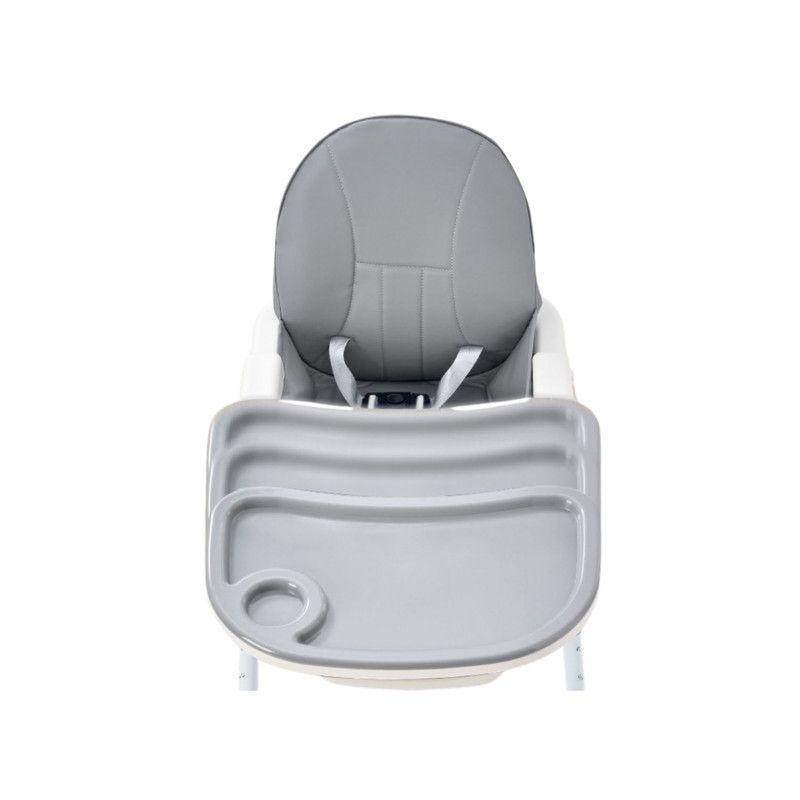 Silla De Comer 4 En 1 Con Cinturón, Doble Bandeja Para Niños Gris-6