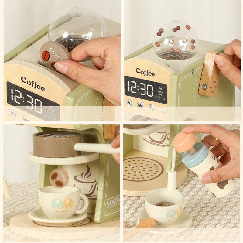 Juguete Cafetera Con Accesorios Para Niños En Madera-3