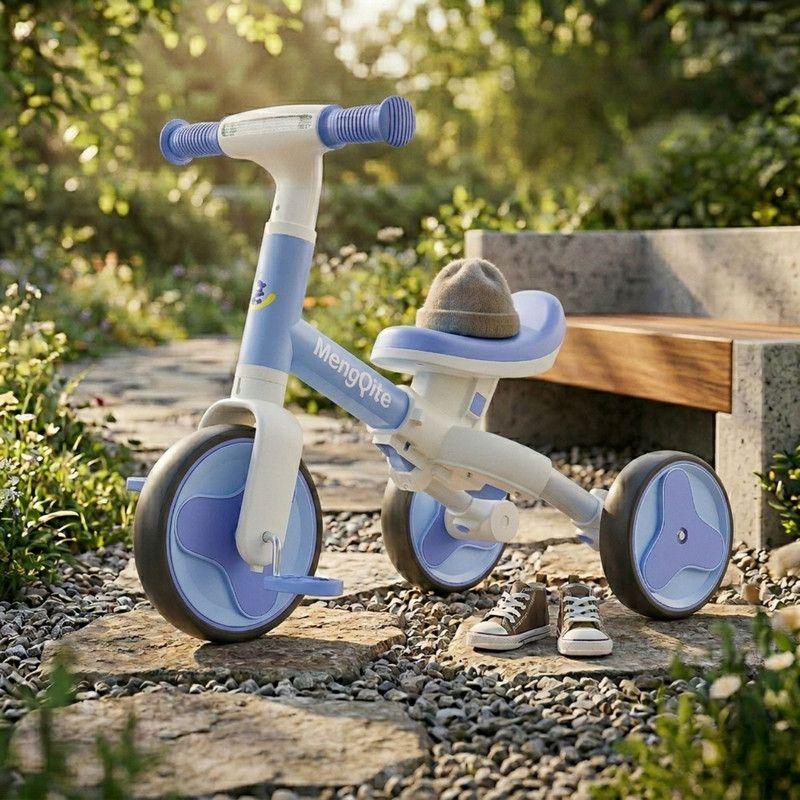 Triciclo Andador Bicicleta De Equilibrio 3 En 1 Para Niños Azul-3