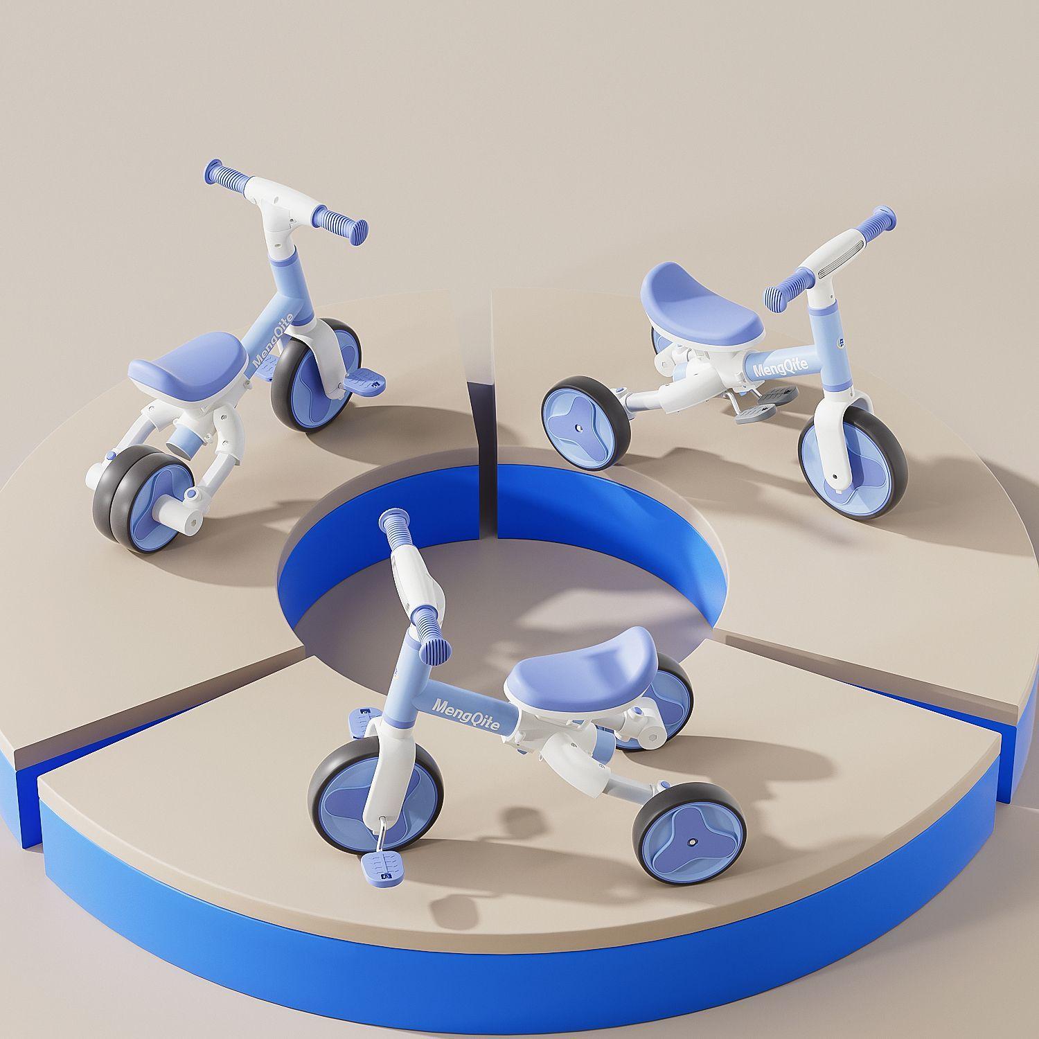 Triciclo Andador Bicicleta De Equilibrio 3 En 1 Para Niños Azul-0