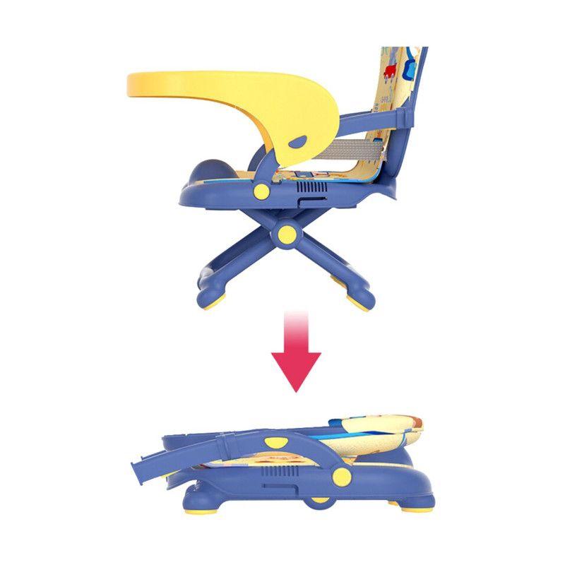 Silla 2 En 1 Para Comer O Jugar Portátil Cojín Animales Azul-2