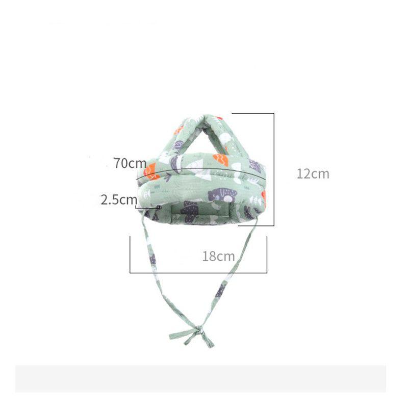 Casco Gorro Protector Anti golpes Acolchado para Bebe Verde-3