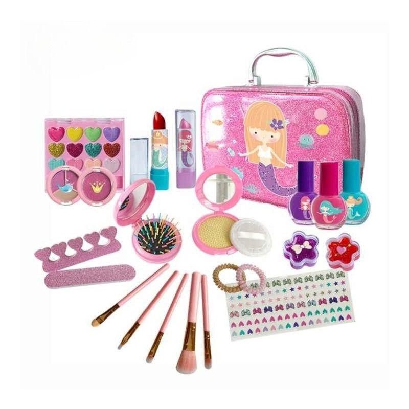 Juego de Maquillaje Infantil Lavable No Tóxico Kit Cosméticos Niñas en Maleta-2