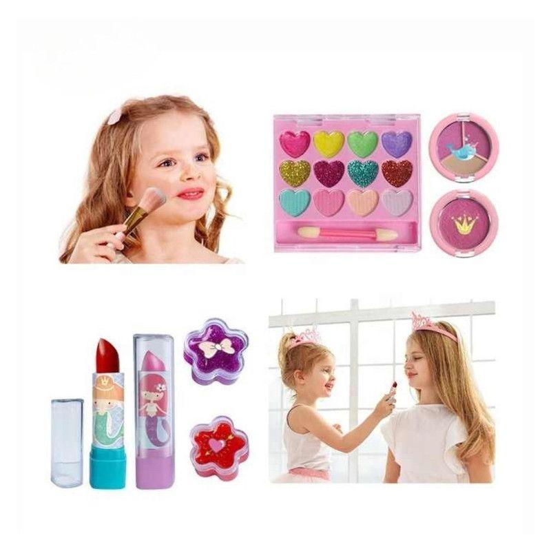 Juego de Maquillaje Infantil Lavable No Tóxico Kit Cosméticos Niñas en Maleta-3