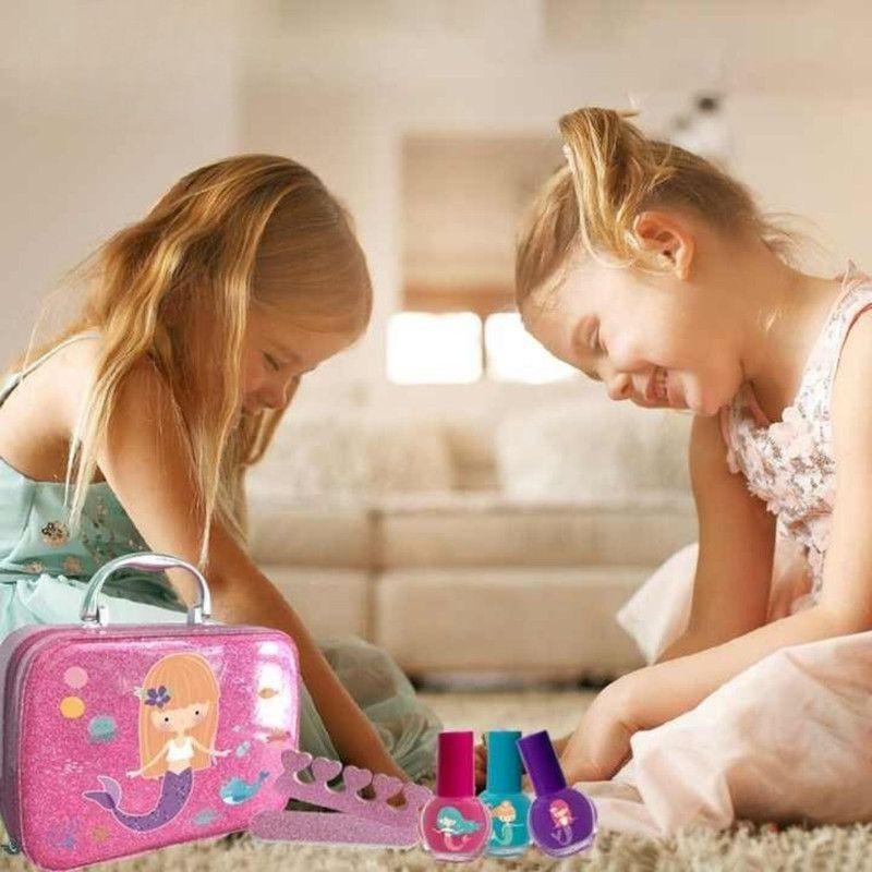 Juego de Maquillaje Infantil Lavable No Tóxico Kit Cosméticos Niñas en Maleta-5
