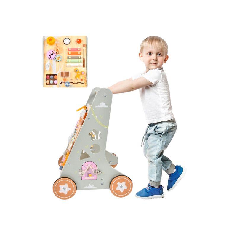 Andador Caminador Correpasillo Madera Multifuncional Con Juegos Didácticos-7
