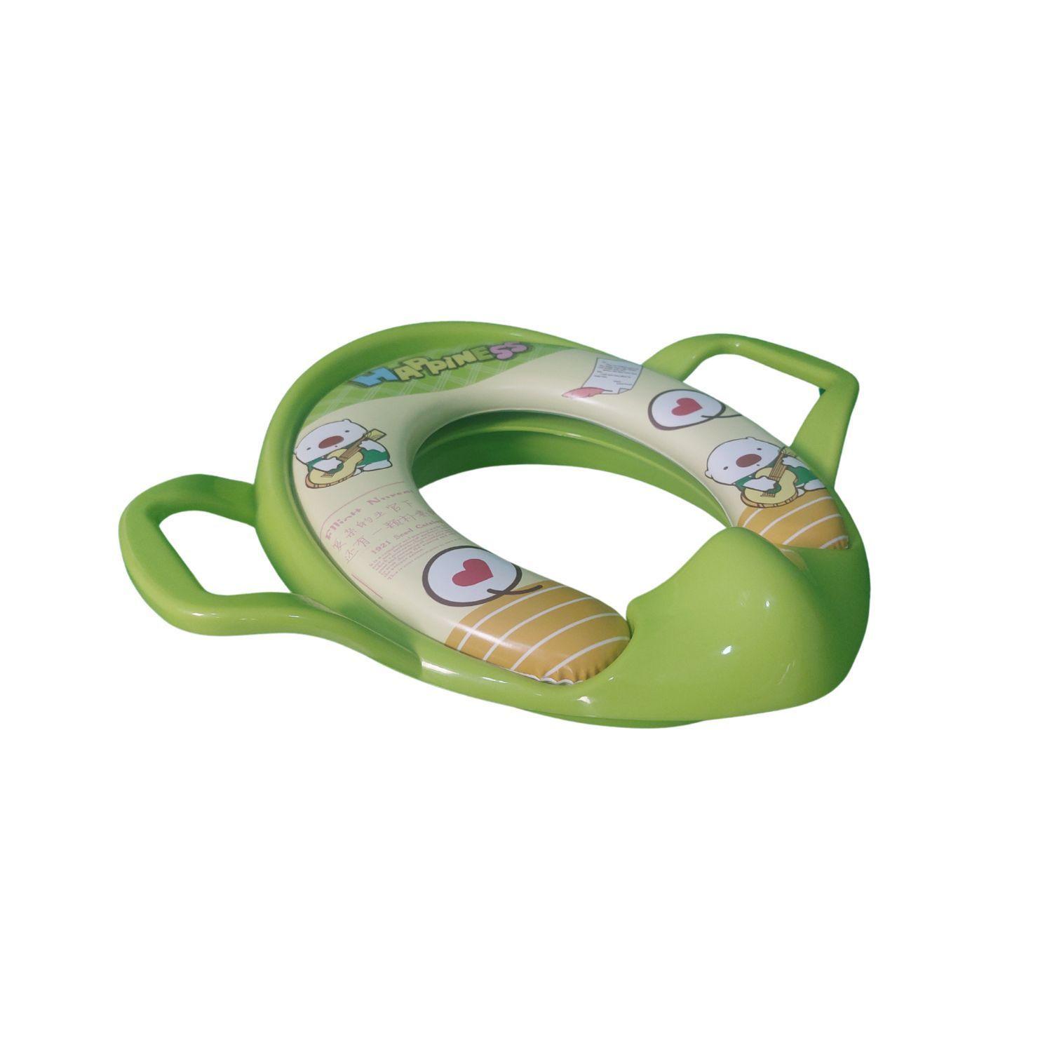 Adaptador para WC Suave y Acolchonado con Asas Bebé Verde-4