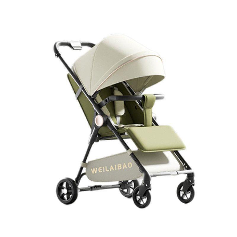 Coche De Paseo Liviano Plegable Y Ajustable Para Bebe Verde-0