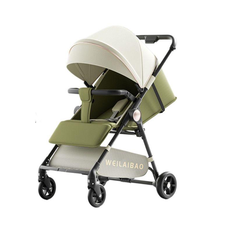 Coche De Paseo Liviano Plegable Y Ajustable Para Bebe Verde-1