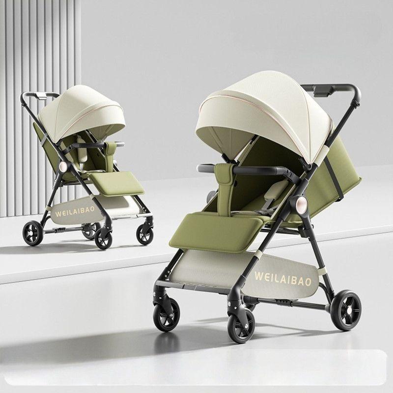 Coche De Paseo Liviano Plegable Y Ajustable Para Bebe Verde-2