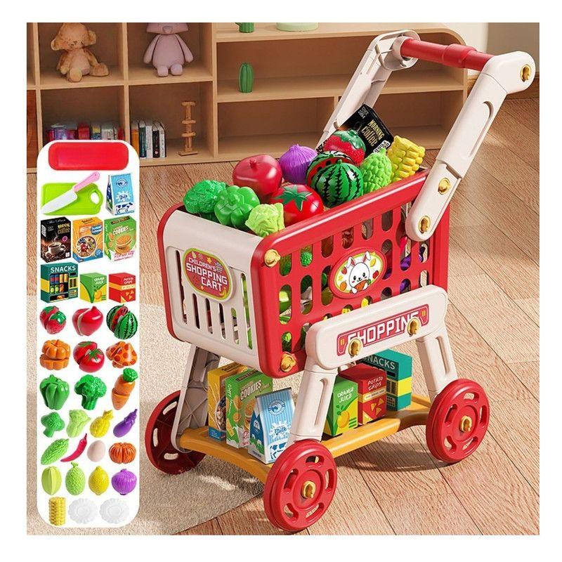 Carrito De Compra De Juguete Con 33 Piezas Supermercado-4