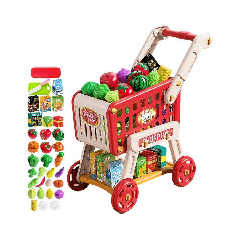 Carrito De Compra De Juguete Con 33 Piezas Supermercado-6