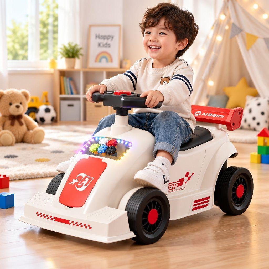 Andador Correpasillos Auto De Carreras F1 Con Música Y Luces Rojo-3