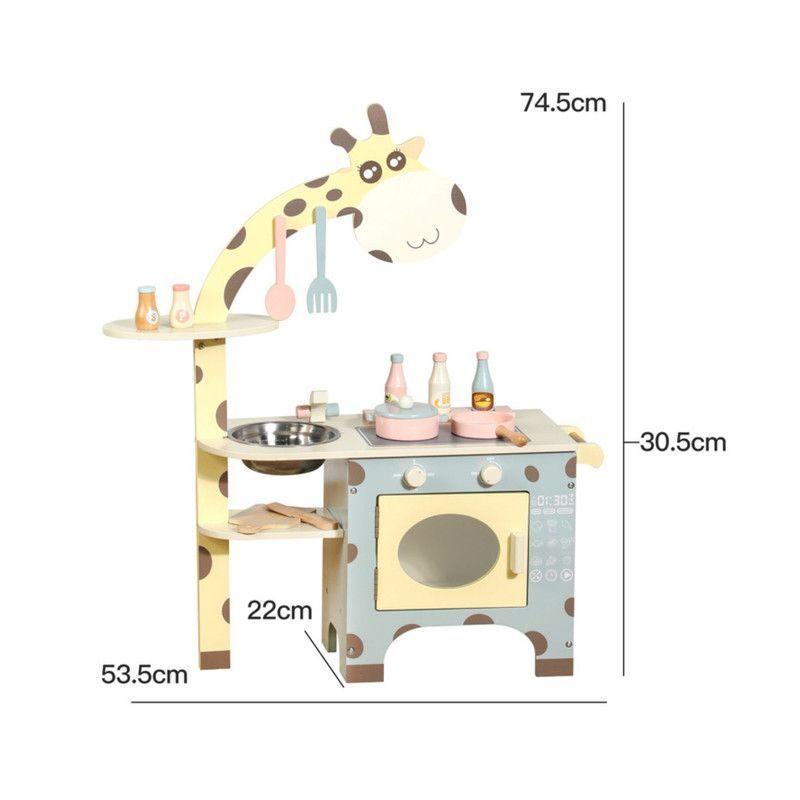 Cocina De Juguete Premium De Madera Diseño Jirafa Grande-2
